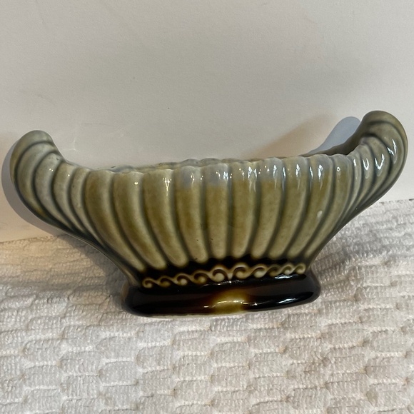 Vintage Wade Irish Porcelain Made in Ireland Vase Dish Blue/Green/Brown Glaze - Picture 2 of 12